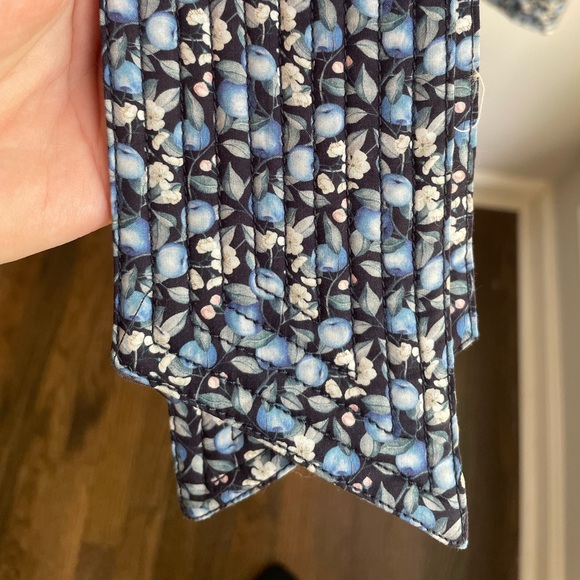 One of a Kind Sample Sale Ann Mashburn Belted Dress in Blue Liberty Fabric Small - Picture 3 of 12